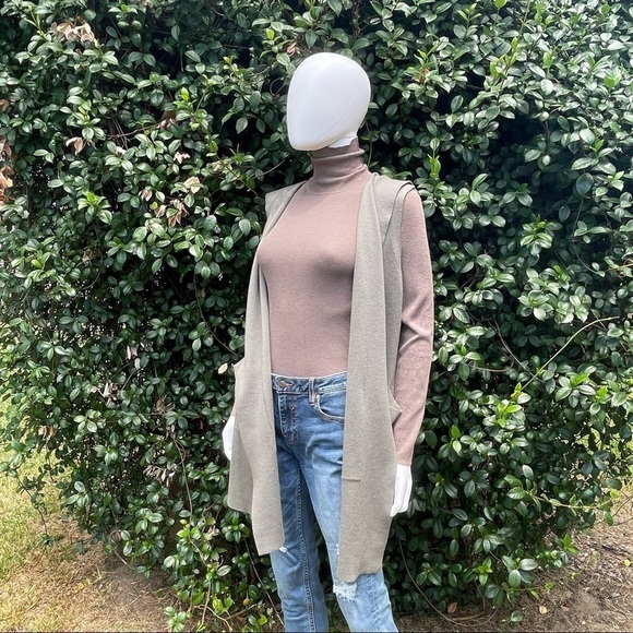 Evolution by Cyrus Light Green Long Loose Hood Open Cardigan - Picture 10 of 13